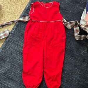 The Beaufort Bonnet Company Red Plaid Kids Romper